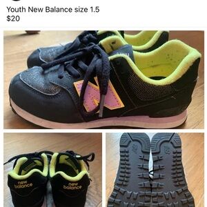 New Balance Kids Shoes - Black and Lime